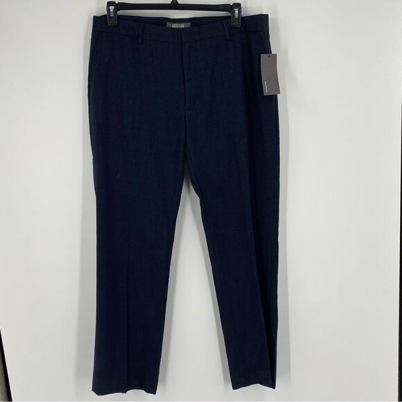 Kenneth Cole Reaction Men’s Flat Front Navy Blue Dress Pants size 36 x 32 - Picture 1 of 4